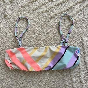 Billabong Multicolor Stripes Bathing Suit Top Women’s Size S Bandeau Style